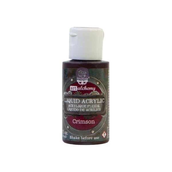 Prima Finnabair Art Alchemy Liquid Acrylic Paint 1 Fluid Ounce - Crimson