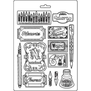 Stamperia Soft Maxi Mould 8.5"X11.5" - Inks and Labels Calligraphy