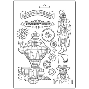 Stamperia Soft Maxi Mould 8.5"X11.5" - Train Sir Vagabond