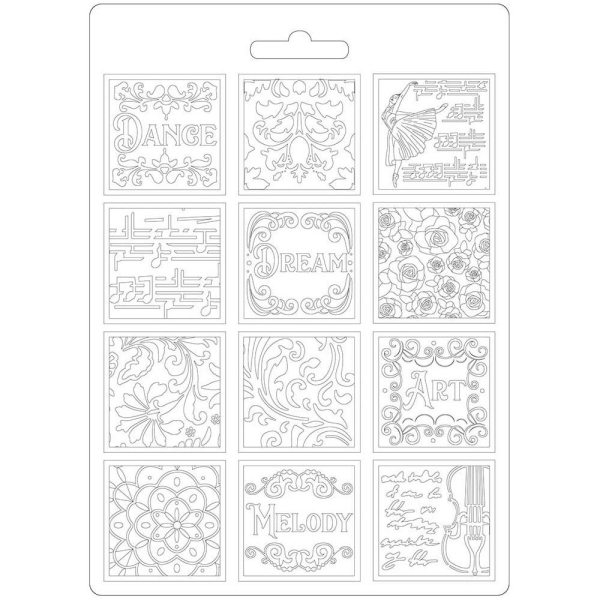 Stamperia Soft Maxi Mould A5 - Patchwork, Music Passion