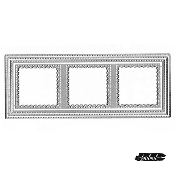 Steel Cutting Dies - Slimline - 3 Grids (Set of 4 dies)