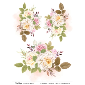 CrafTangles A4 Transfer It Sheets - Watercolour Roses 2