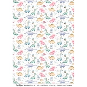 CrafTangles A4 Transfer It Sheets - Pattern Cute Dinosaurs