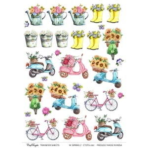 CrafTangles A4 Transfer It Sheets - Watercolour Spring 7