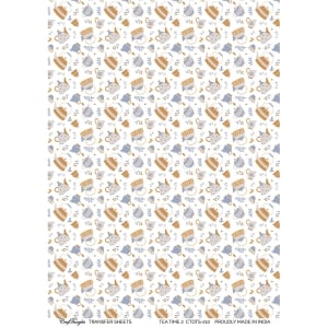CrafTangles A4 Transfer It Sheets - Tea Time 2