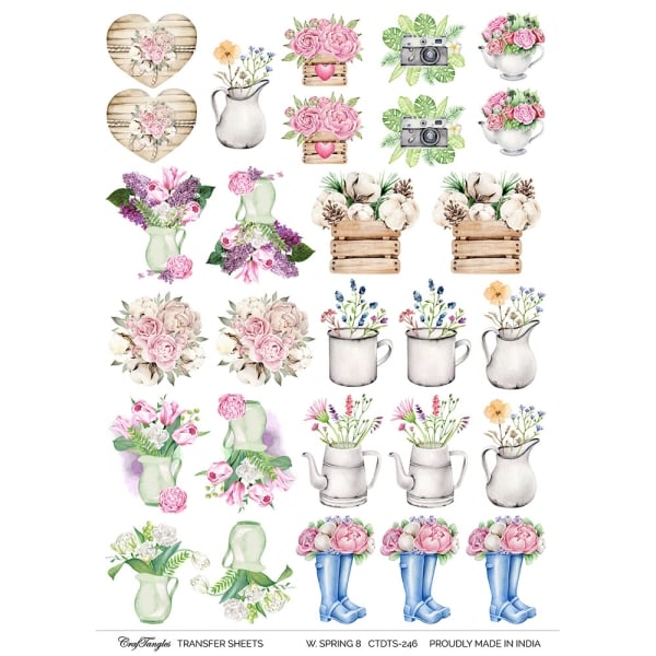 CrafTangles A4 Transfer It Sheets - Watercolour Spring 8