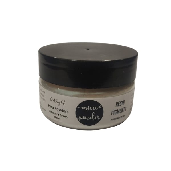 CrafTangles Metallic Mica / Pearl / Resin Pigment Powders 15 gms - Iridescent Green