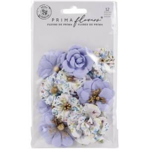 Prima Marketing Mulberry Paper Flowers - Blank Canvas/Watercolor Floral