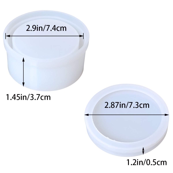 Silicone Jewellery Box Round Moulds (Base and Lid) - Image 3