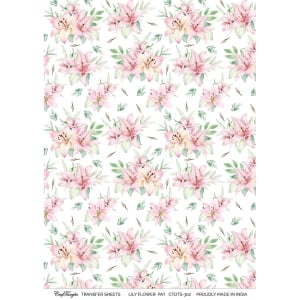 CrafTangles A4 Transfer It Sheets - Lily Flower Pattern