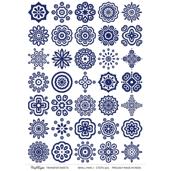 CrafTangles A4 Transfer It Sheets - Small Mandalas 1