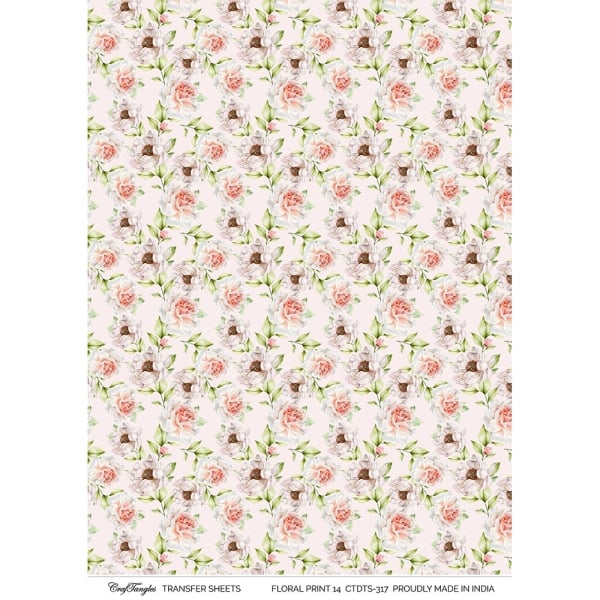 CrafTangles A4 Transfer It Sheets - Floral Print 14