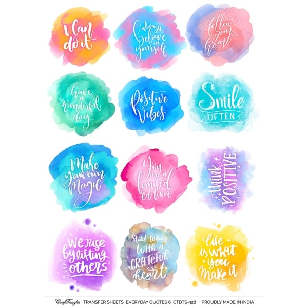 CrafTangles A4 Transfer It Sheets - Quotes - Everyday Quotes 6