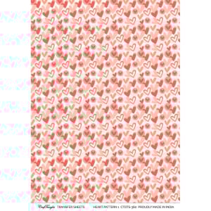 CrafTangles A4 Transfer It Sheets - Heart Pattern 1
