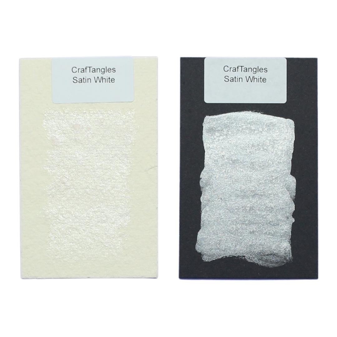 CrafTangles Watercolour Full Pans - Satin White CrafTangles Watercolor Pans Swatch Satin White CrafTangles_Watercolor_Pans_Swatch_Satin_White