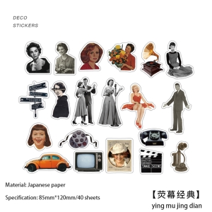 Retro Journal Ephemera Stickers (40 pcs) - People