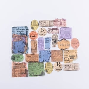 Journal Ephemera Stickers - Modern Word Newspaper (40 pcs)