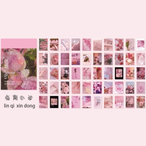 Photo Sticker Book for Journal Ephemeras (50 sheets) - Pink tones