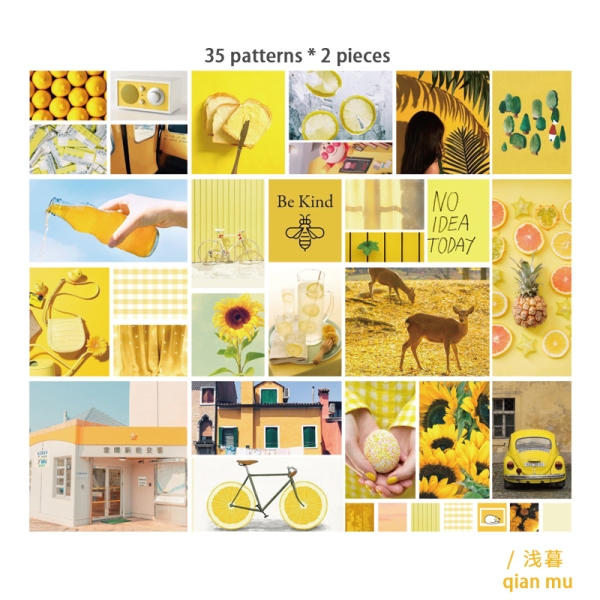 Journal Ephemera Stickers (70 pcs) - Yellows