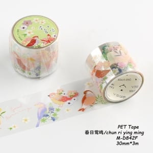 Clear PET Sticker Roll - Birds (30mm by 3 metres)