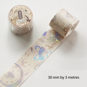 Washi Holographic Sticker Roll - Butterflies (30mm by 3 metres)