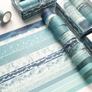 Washi Tapes Box (Set of 12 tapes) - Blues Track