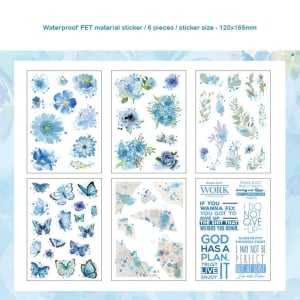 pet clearSticker 20pcs HDLY magic blue flower 1