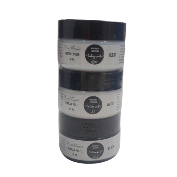 CrafTangles mixed media essentials - Texture Paste Starter Pack (50 ml each)