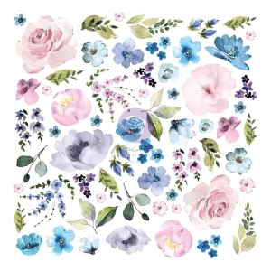 Prima Cardstock Ephemera 62/Pkg - Watercolor Floral 2