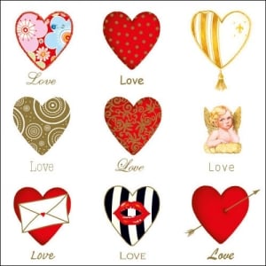 German Decoupage Napkins (5 pcs) - Love