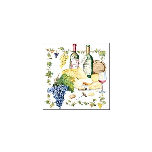 German Decoupage Napkins (5 pcs) - Wine and Cheese