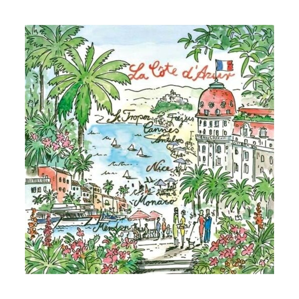 German Decoupage Napkins (5 pcs) - Cote d Azour
