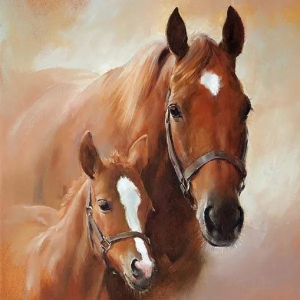 German Decoupage Napkins (5 pcs) - Horse with Foal