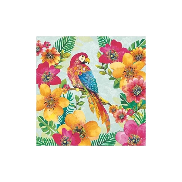 German Decoupage Napkins (5 pcs) - Tropical Parrot