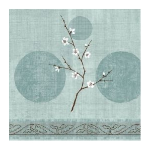 German Decoupage Napkins (5 pcs) - Flower Art Green