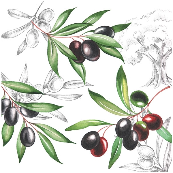 German Decoupage Napkins (5 pcs) - Olives