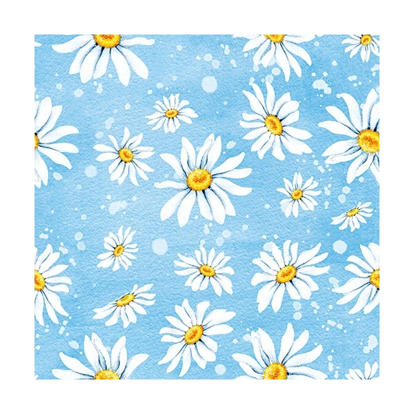 A pack of 12 by 12 inch German Decoupage Napkins (5 pcs) - Dasies Blue