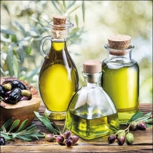 German Decoupage Napkins (5 pcs) - Olive Bottles