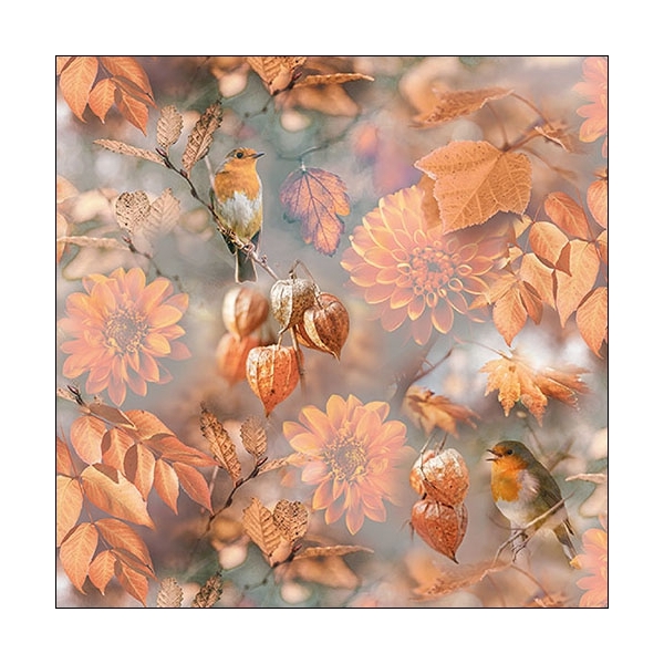 German Decoupage Napkins (5 pcs) - Orange Autumn