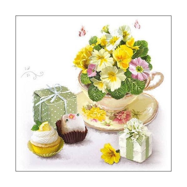 German Decoupage Napkins (5 pcs) - Tea Surprise