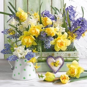 German Decoupage Napkins (5 pcs) - Mix of Flowers