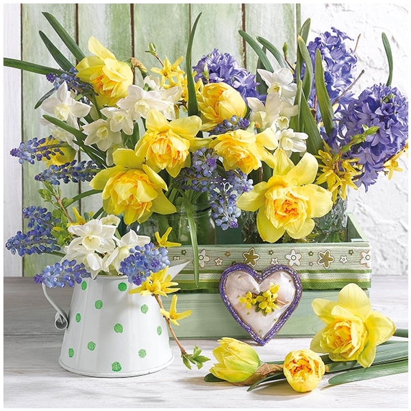 German Decoupage Napkins (5 pcs) - Mix of Flowers