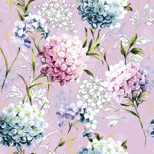 German Decoupage Napkins (5 pcs) - Horana Flowers Lilac