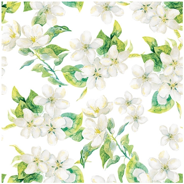 German Decoupage Napkins (5 pcs) - Cherry Blossom Grey