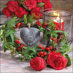 German Decoupage Napkins (5 pcs) - Roses and Ivy