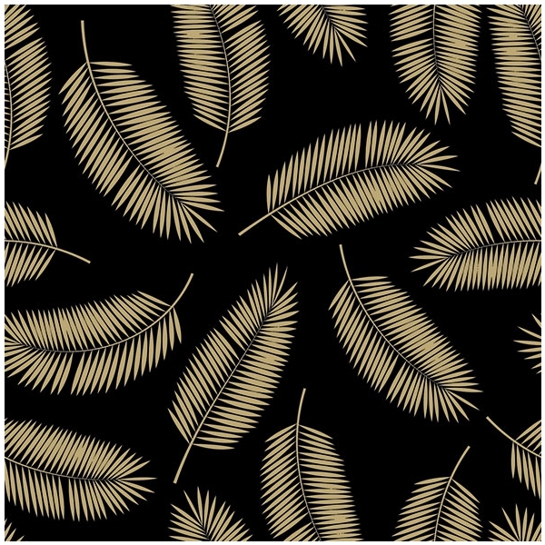 German Decoupage Napkins (5 pcs) - Palm Leaves Gold and Black