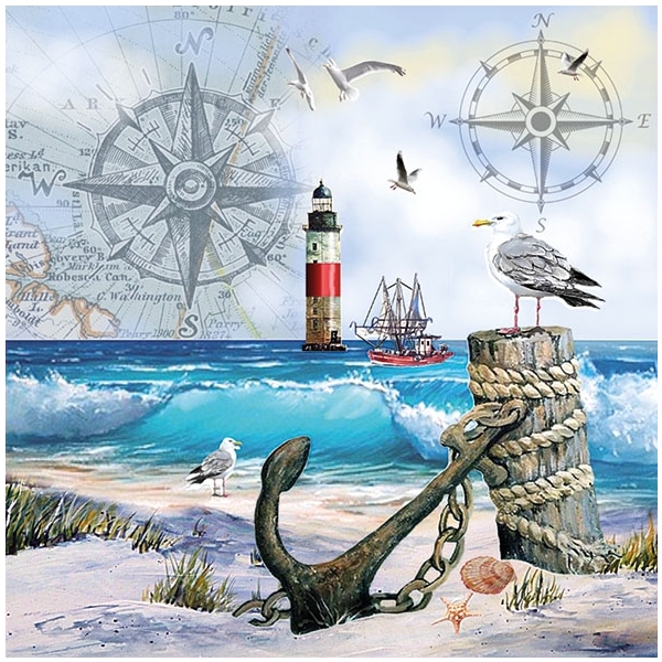 German Decoupage Napkins (5 pcs) - Anchorage (Travel)