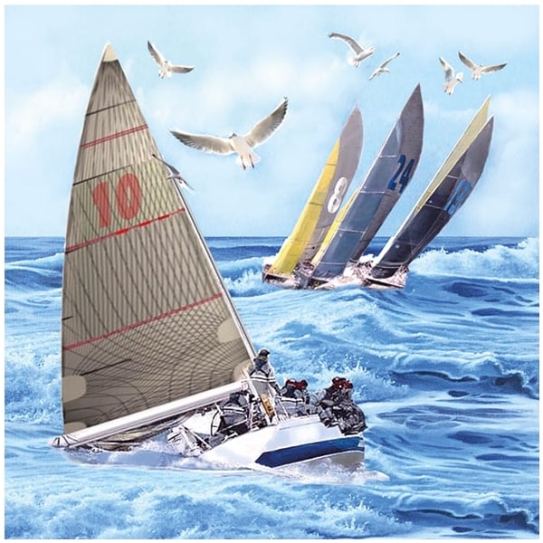 German Decoupage Napkins (5 pcs) - Sailboats (Travel)