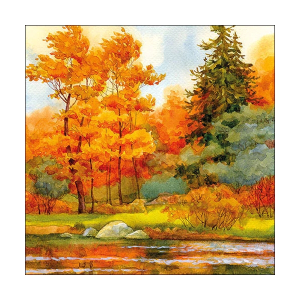 German Decoupage Napkins (5 pcs) - Forest Lake