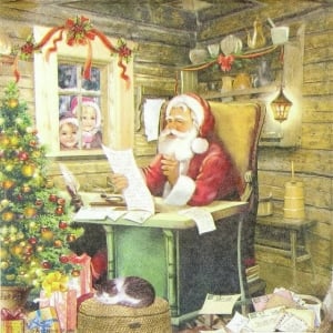 German Decoupage Napkins (5 pcs) - Santa's Mail (Christmas)